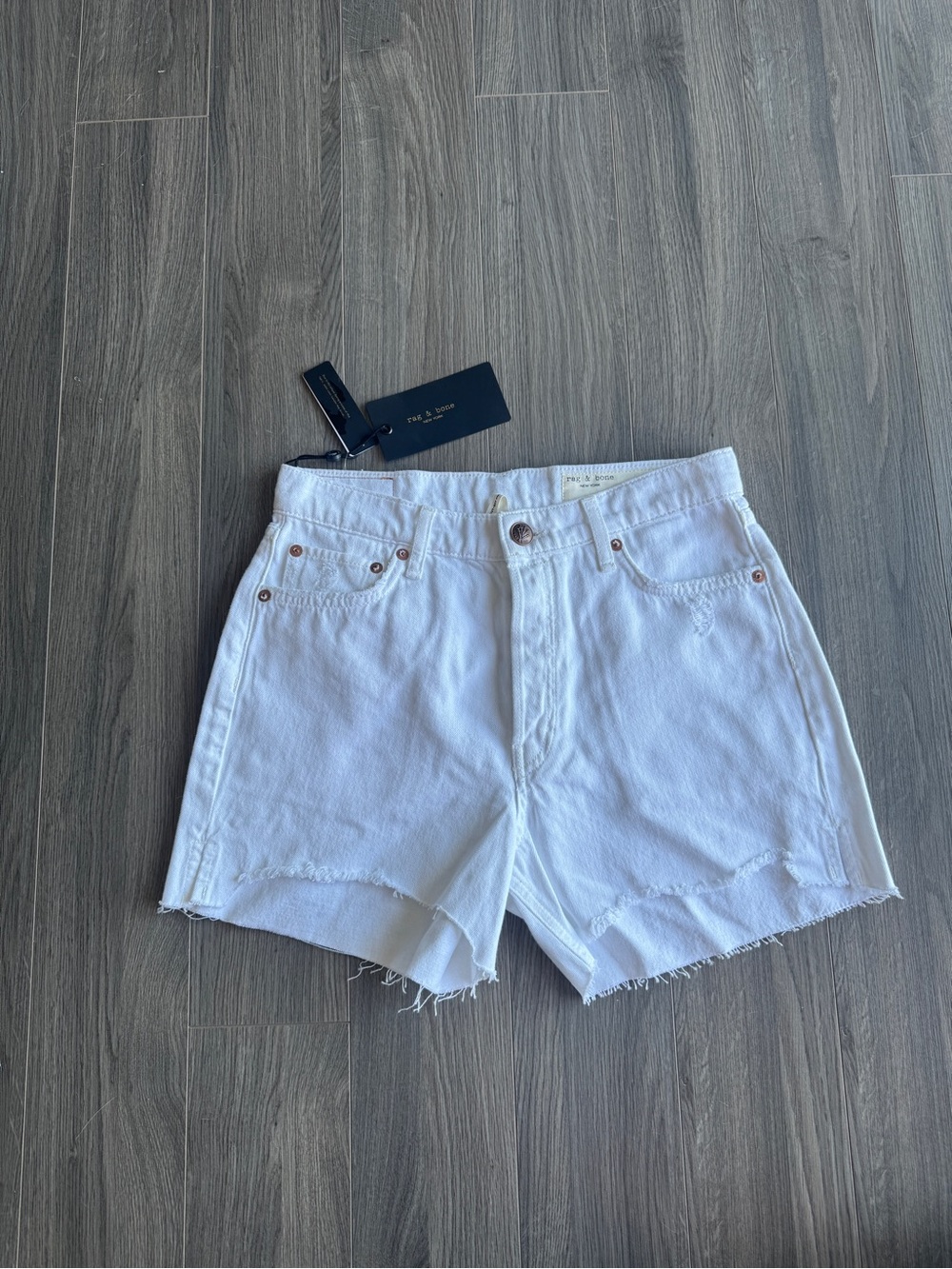 Rag & Bone White High-Rise Denim Shorts (NWT)